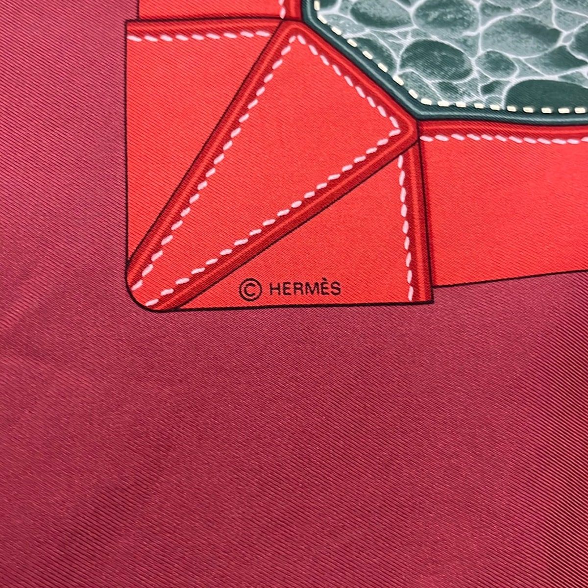 Hermes Scarf Carre 90 Bordeaux Multi Tout Cuir — view 2