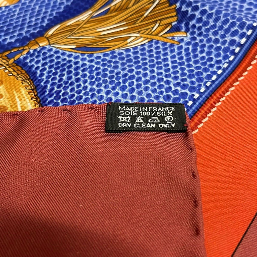 Hermes Scarf Carre 90 Bordeaux Multi Tout Cuir — view 3