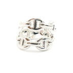 Hermes Chaine D'ancre Enchainee Double Row Ring 52 Silver