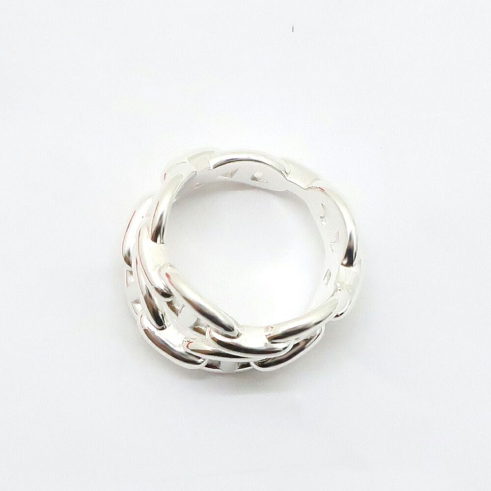 Hermes Chaine D'ancre Enchainee Double Row Ring 52 Silver — view 7