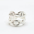Hermes Chaine D'ancre Enchainee Double Row Ring 52 Silver — view 6