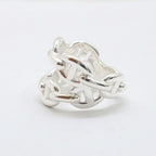 Hermes Chaine D'ancre Enchainee Double Row Ring 52 Silver — view 2