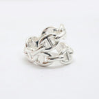 Hermes Chaine D'ancre Enchainee Double Row Ring 52 Silver — view 3