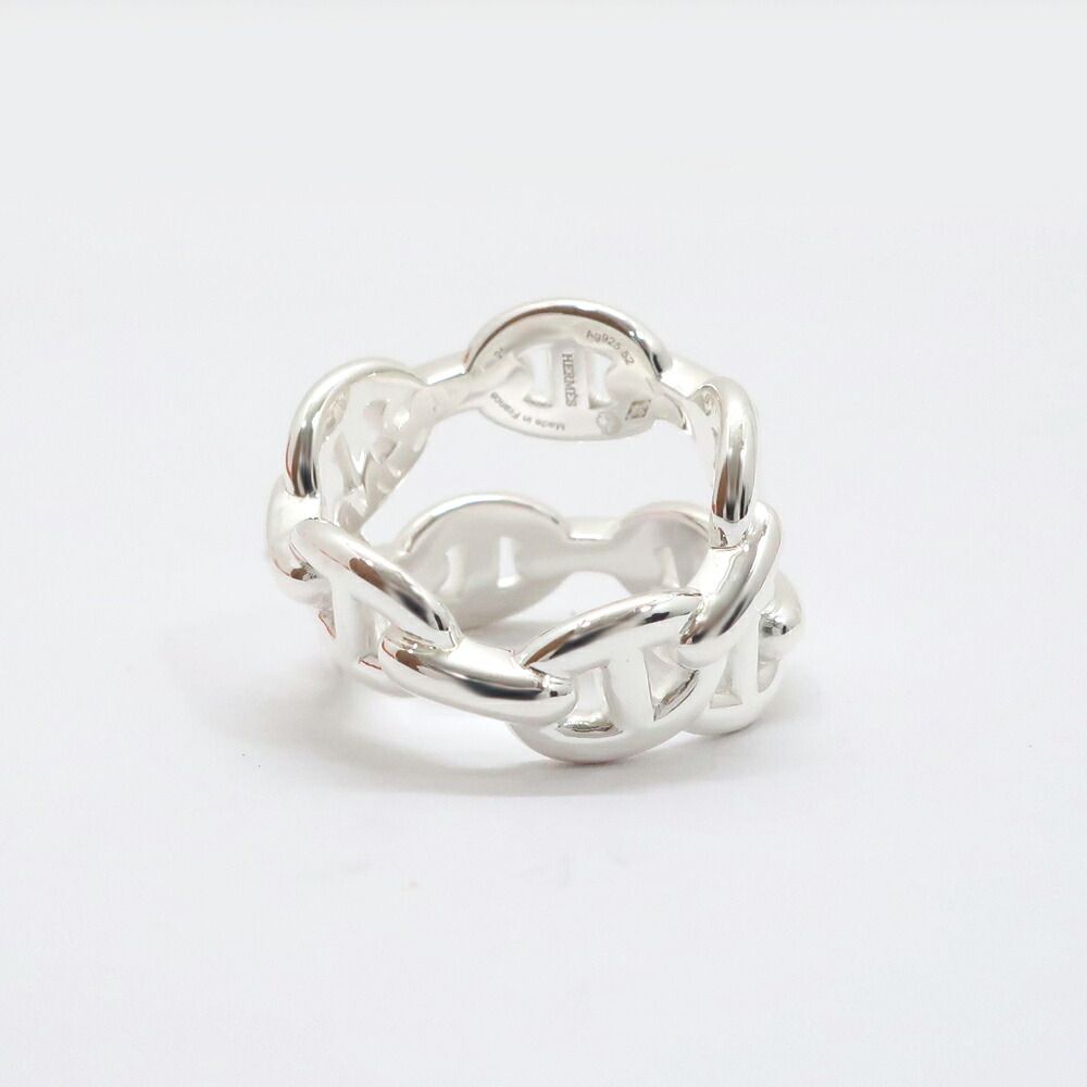 Hermes Chaine D'ancre Enchainee Double Row Ring 52 Silver — view 4
