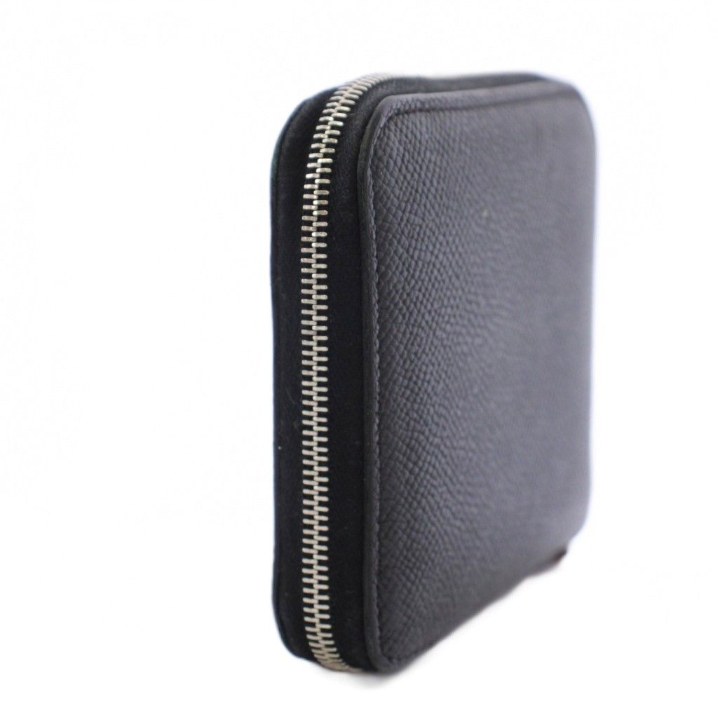 Hermes Azap Compact Silk'in Coin Purse Zip Around Black Stamp — view 2