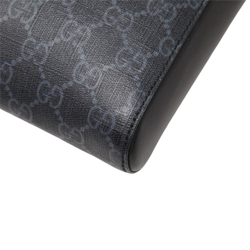 Gucci Courier GG Supreme Shoulder Bag Gray Leather — view 6