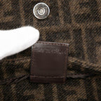 Fendi Zucca Mamma Bucket Handbag Brown Wool Leather — view 6