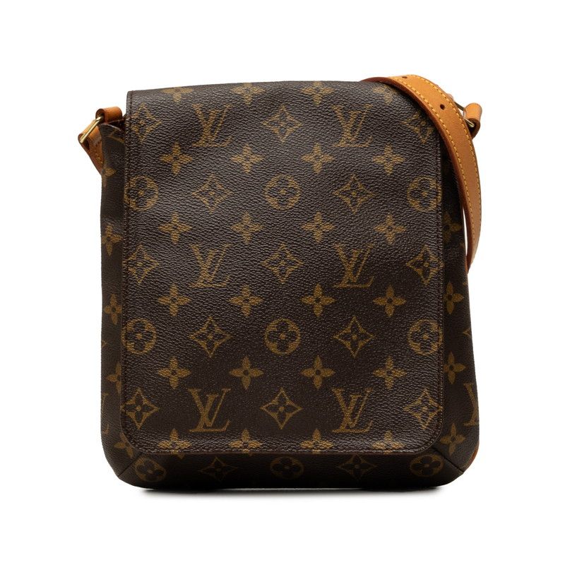 Louis Vuitton Monogram Musette Salsa Short Shoulder Bag Brown Leather
