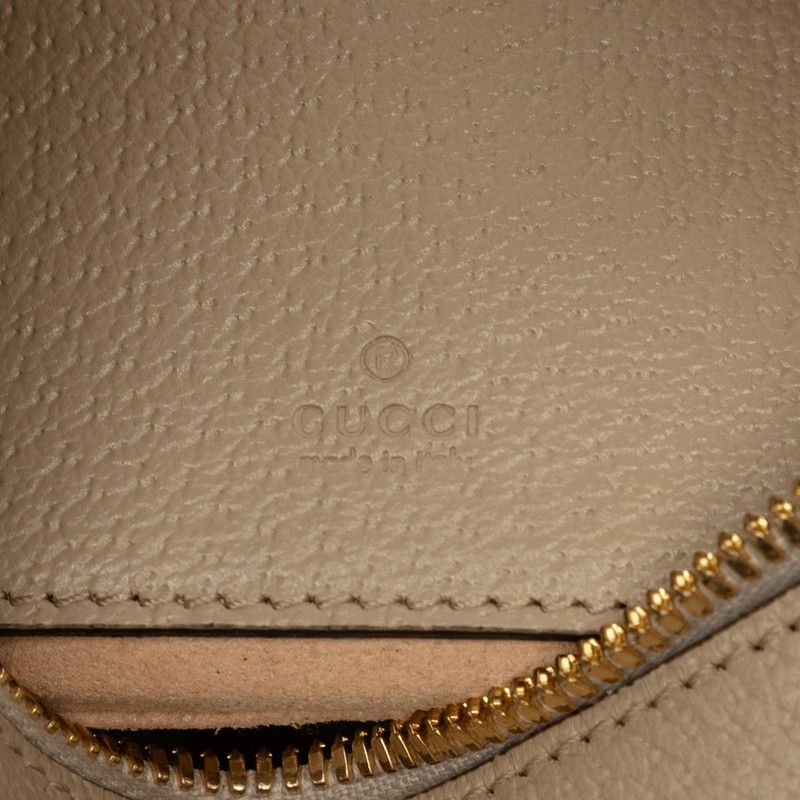 Gucci GG Supreme Half Moon Shape Mini Chain Shoulder Bag 2-Way Beige Leather — view 5