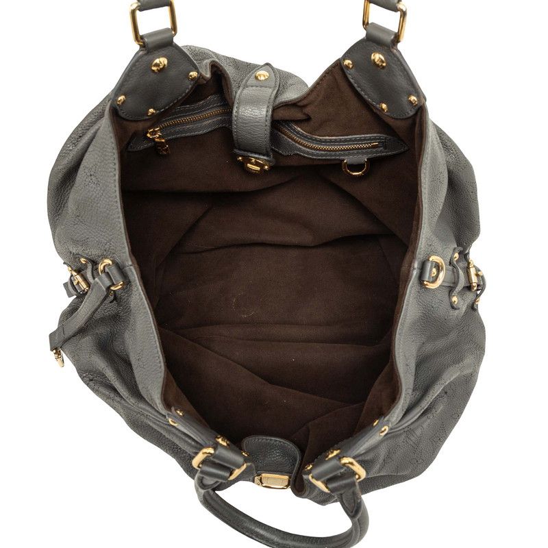 Louis Vuitton Monogram Mahina L Tote Bag Anthracite Gray Leather — view 5
