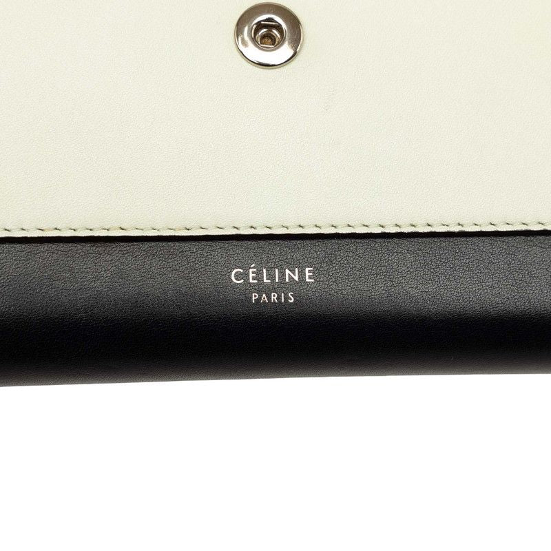 Celine Pocket Large Flap Crossbody Chain Shoulder Bag Red Black White Leather — view 5