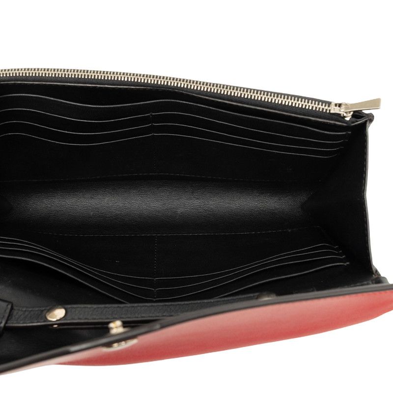 Celine Pocket Large Flap Crossbody Chain Shoulder Bag Red Black White Leather — view 4