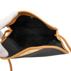 Saint Laurent Cassandra Triangle Logo Crossbody Shoulder Bag Black Beige Leather — view 4