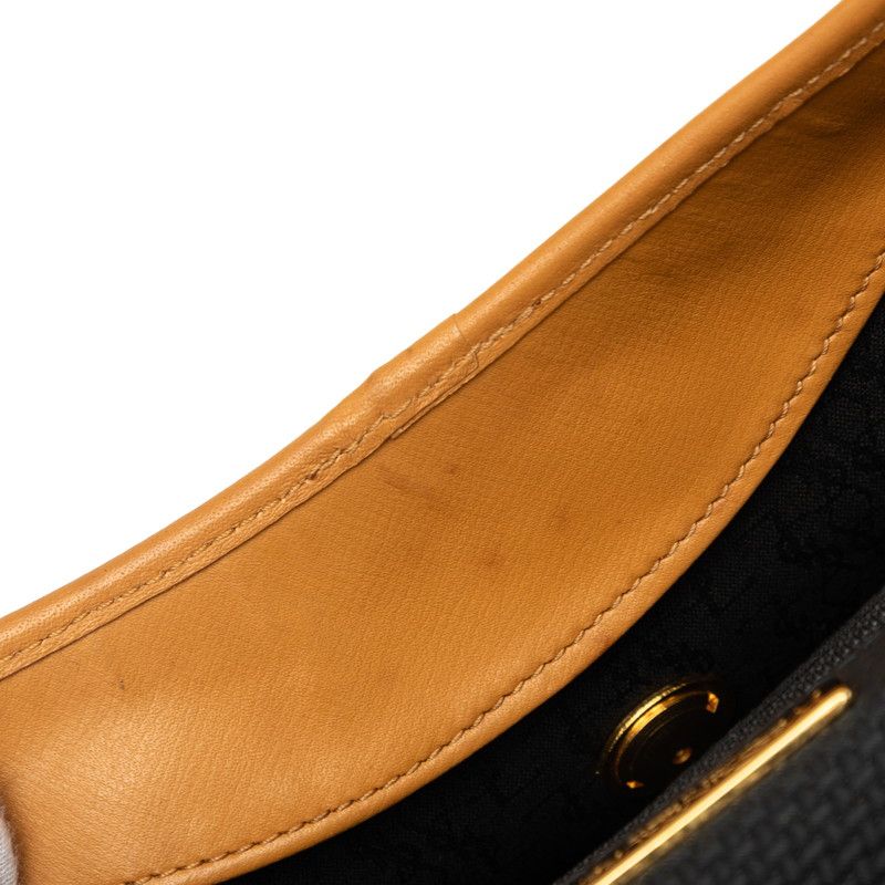 Saint Laurent Cassandra Triangle Logo Crossbody Shoulder Bag Black Beige Leather — view 5