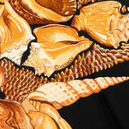 Hermes Carre 90 Rocaille Seashell Scarf Large Black Multicolor Silk — view 6