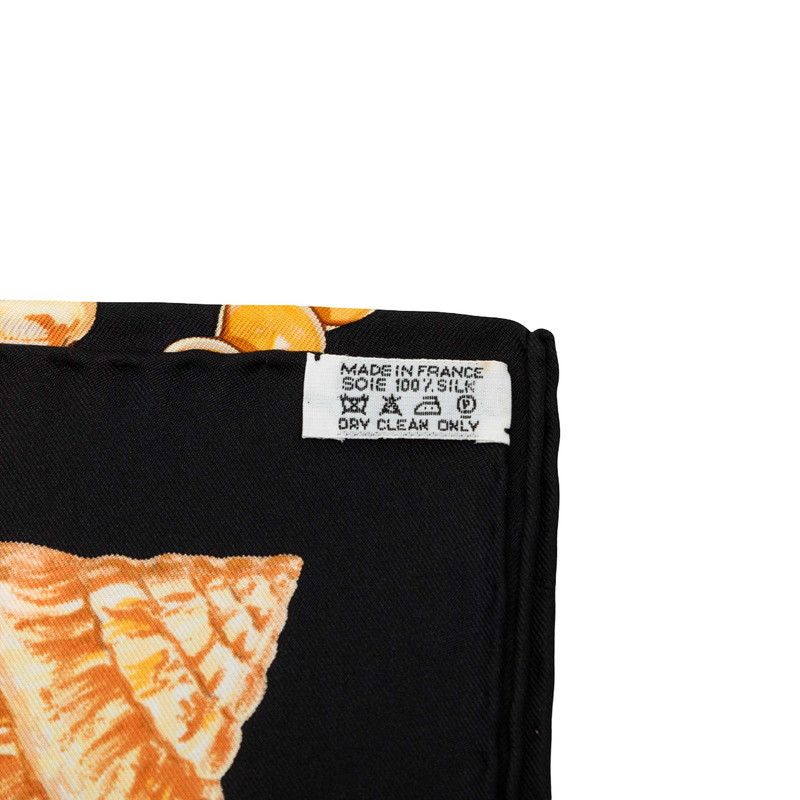 Hermes Carre 90 Rocaille Seashell Scarf Large Black Multicolor Silk — view 7