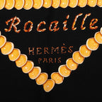 Hermes Carre 90 Rocaille Seashell Scarf Large Black Multicolor Silk — view 3