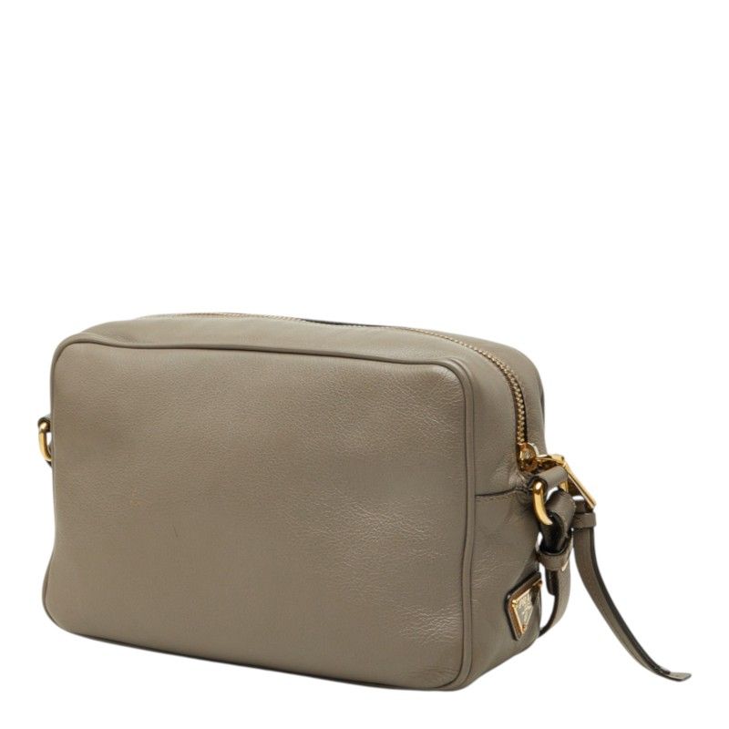 Prada Crossbody Shoulder Bag Gray Leather — view 2