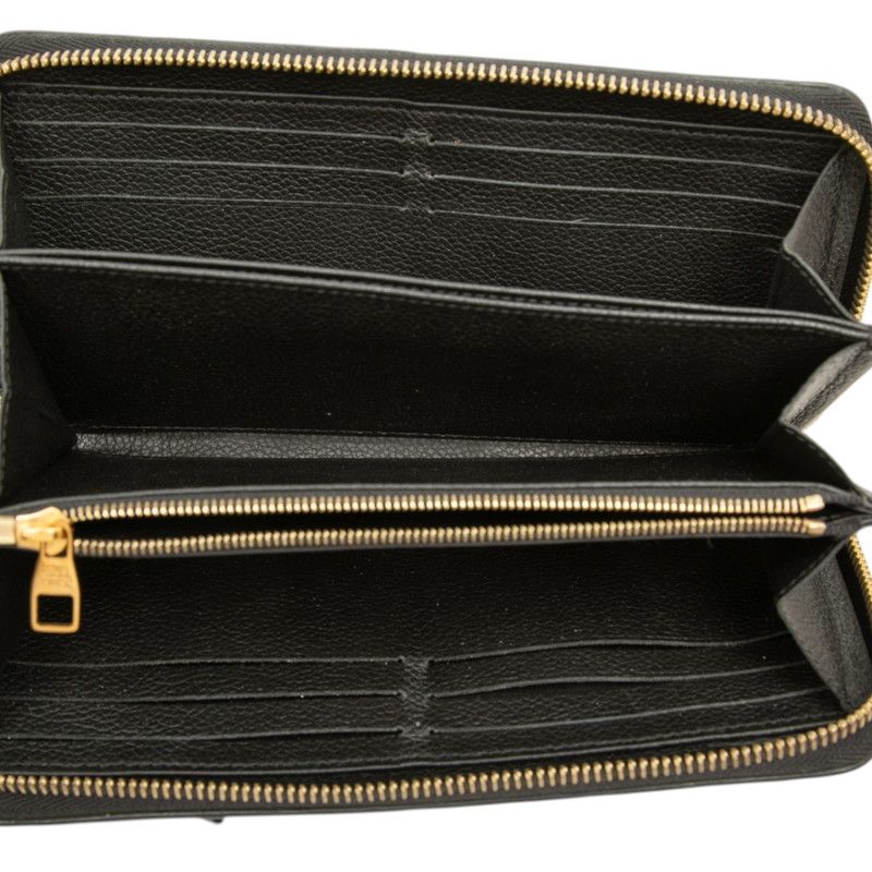 Louis Vuitton Monogram Empreinte Zippy Wallet Zip Around Noir Leather — view 4