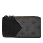 Louis Vuitton Monogram Eclipse Reverse Coin Card Holder Case Purse Fragment