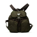 Prada Vera Backpack Khaki Nylon Leather
