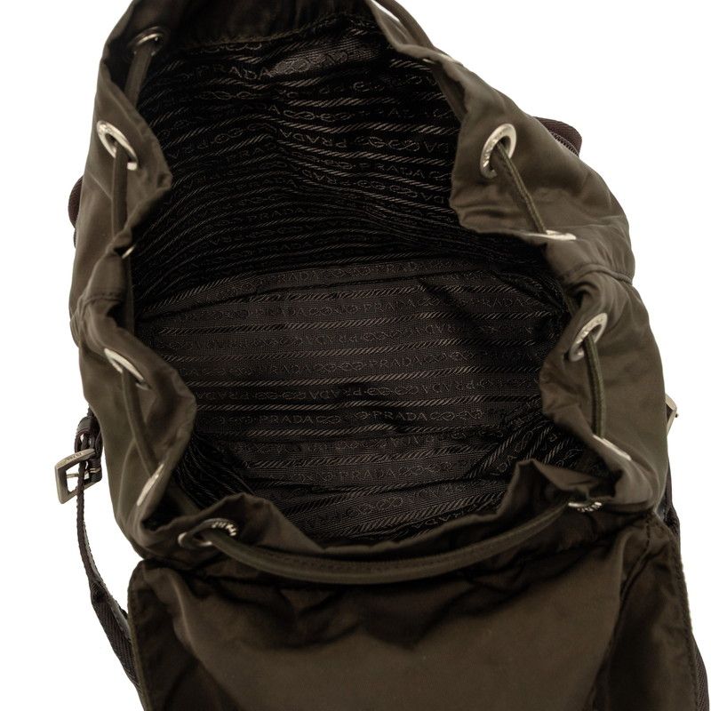 Prada Vera Backpack Khaki Nylon Leather — view 4