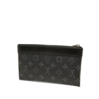 Louis Vuitton Monogram Eclipse Pochette Discovery PM Clutch Pouch Black Leather — view 2