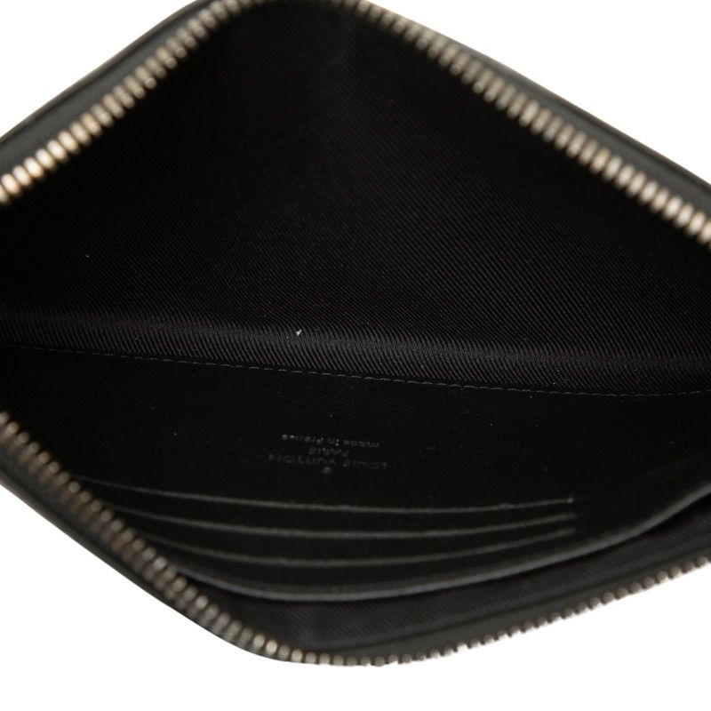 Louis Vuitton Monogram Eclipse Pochette Discovery PM Clutch Pouch Black Leather — view 4