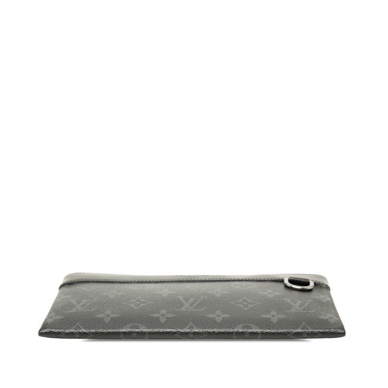 Louis Vuitton Monogram Eclipse Pochette Discovery PM Clutch Pouch Black Leather — view 3