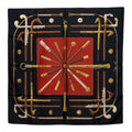 Hermes Carre 90 Cannes Et Pommeaux Cane and Decoration Scarf Large Black Red