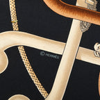 Hermes Carre 90 Cannes Et Pommeaux Cane and Decoration Scarf Large Black Red — view 4