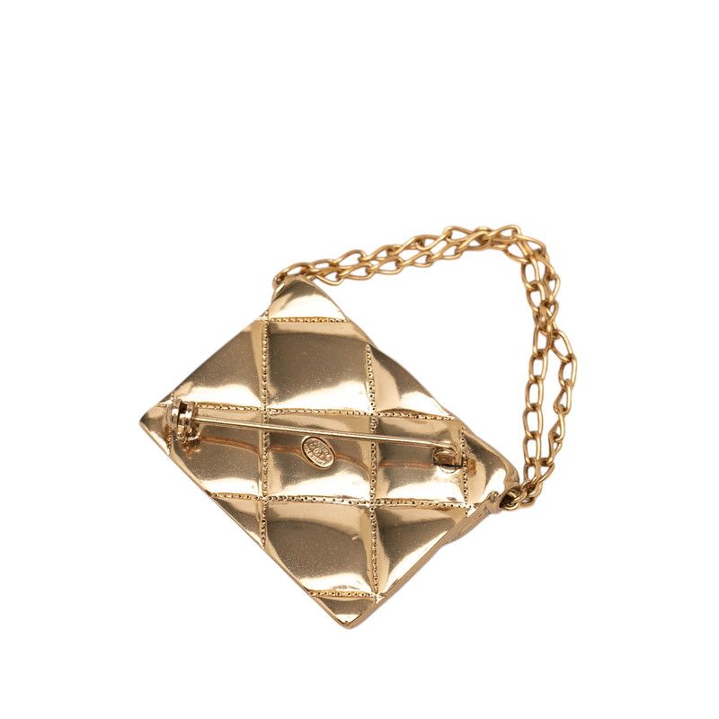 Chanel CC Logo Quilted Bag Motif Brooch 02P Gold Plated — view 2