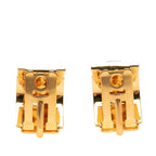 Hermes Enamel Cloisonne Earrings Ear Clips Gold Multicolor Plated — view 2