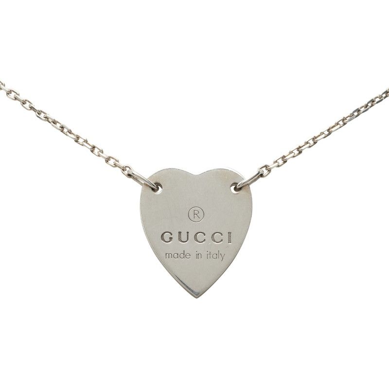 Gucci Heart Motif Necklace Silver