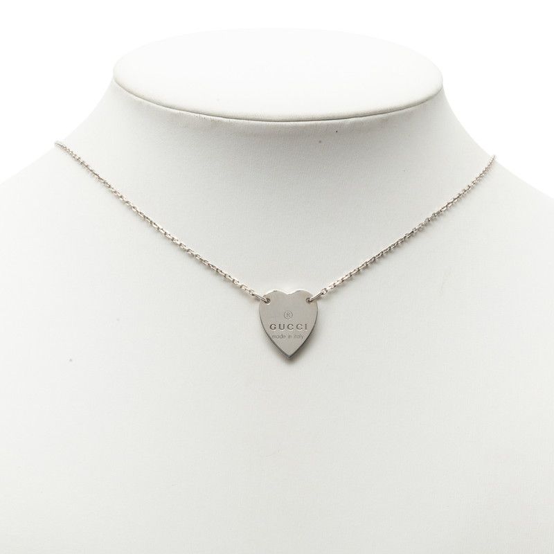 Gucci Heart Motif Necklace Silver — view 5