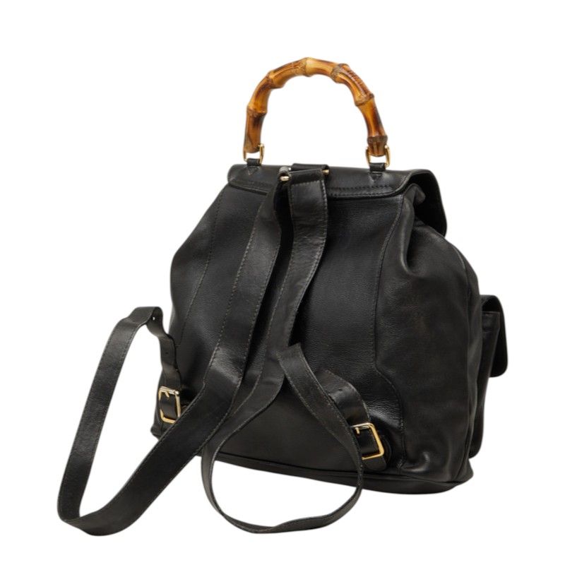 Gucci Bamboo Backpack Black Leather — view 2