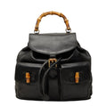 Gucci Bamboo Backpack Black Leather