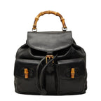Gucci Bamboo Backpack Black Leather