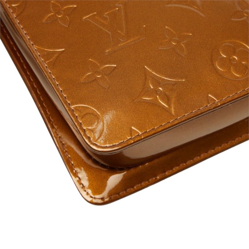 Louis Vuitton Monogram Vernis Shoulder Bag Blanc Brown Patent Leather — view 7