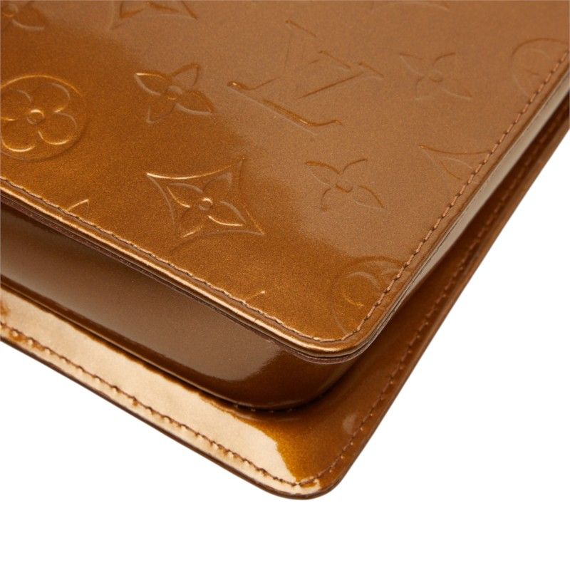 Louis Vuitton Monogram Vernis Shoulder Bag Blanc Brown Patent Leather — view 6