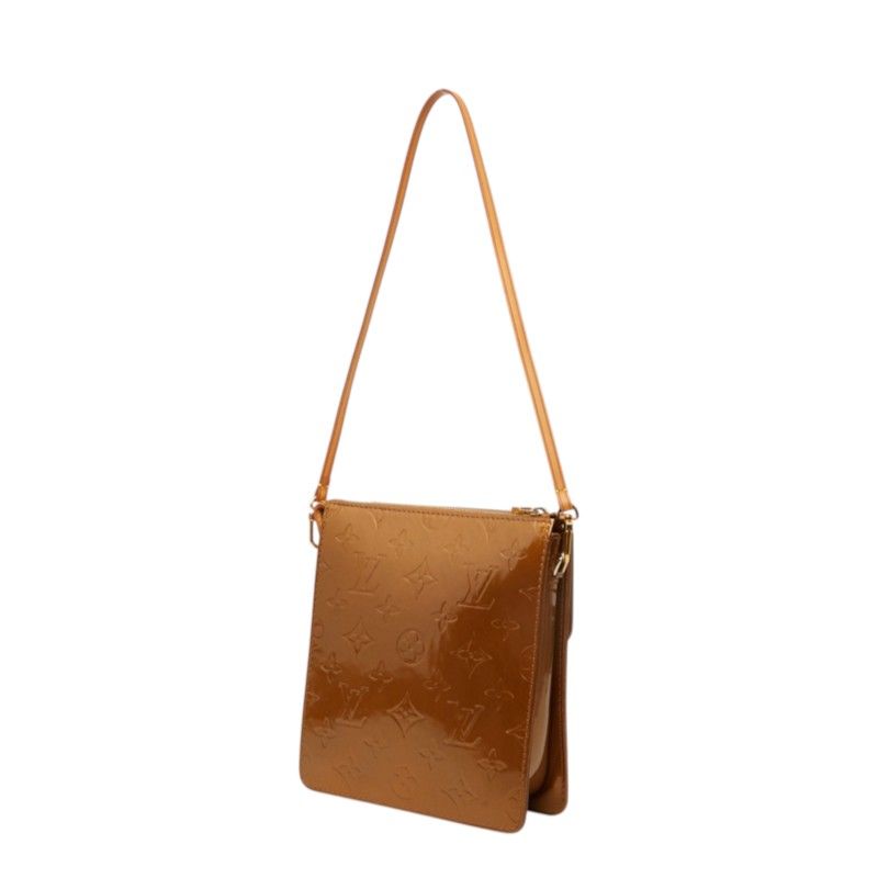 Louis Vuitton Monogram Vernis Shoulder Bag Blanc Brown Patent Leather — view 2