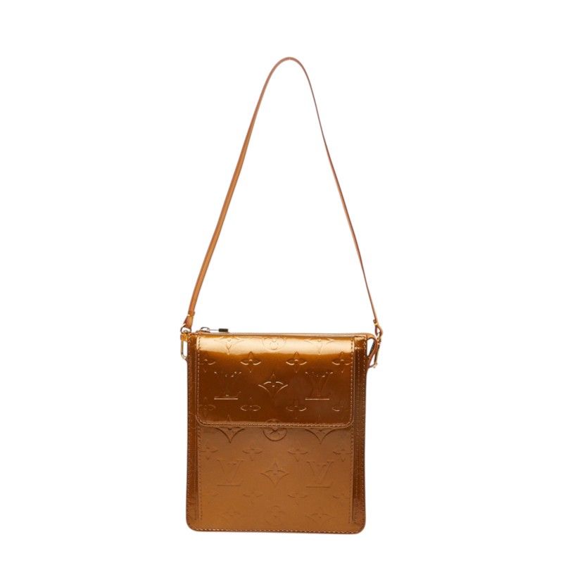 Louis Vuitton Monogram Vernis Shoulder Bag Blanc Brown Patent Leather