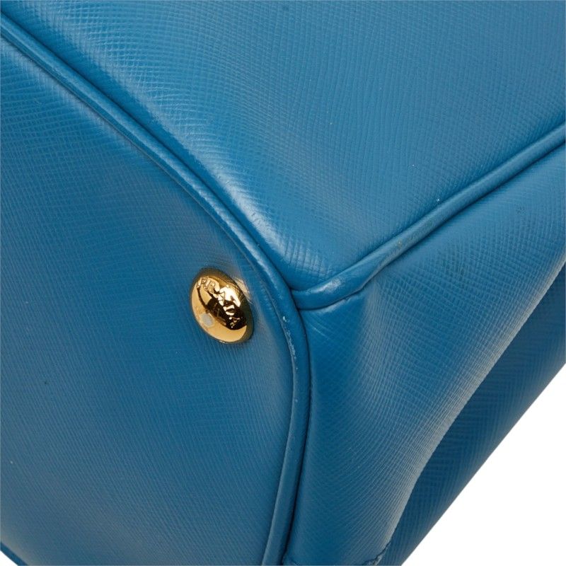 Prada Galleria 2-Way Shoulder Bag Blue Saffiano Leather — view 4