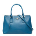 Prada Galleria 2-Way Shoulder Bag Blue Saffiano Leather
