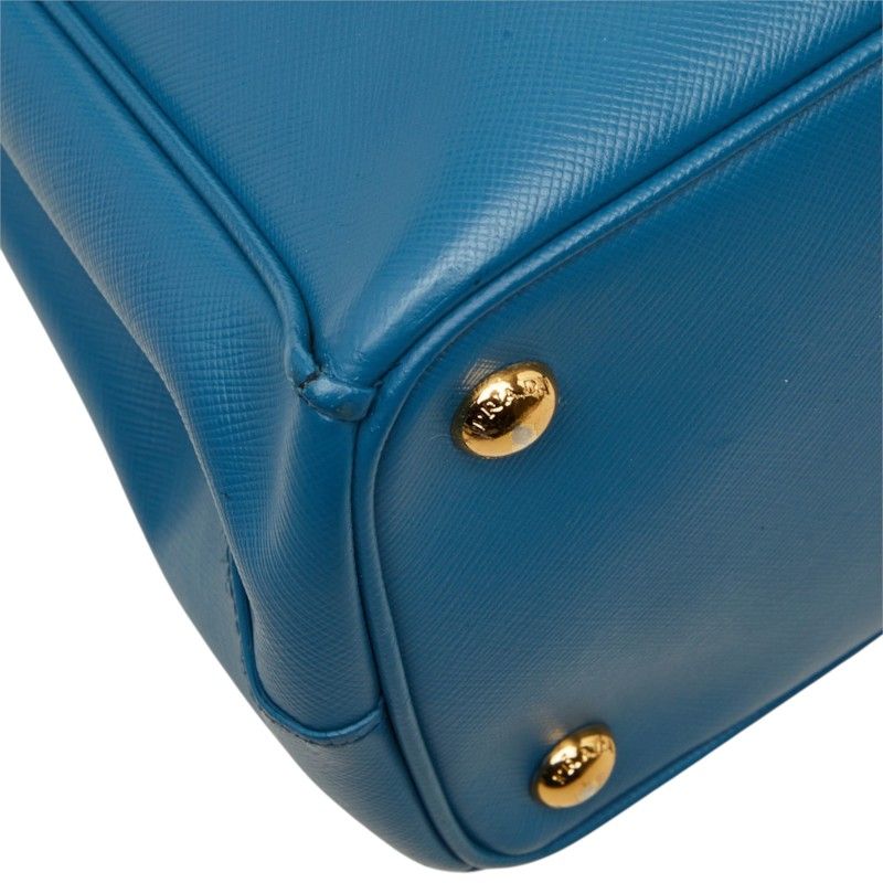 Prada Galleria 2-Way Shoulder Bag Blue Saffiano Leather — view 7