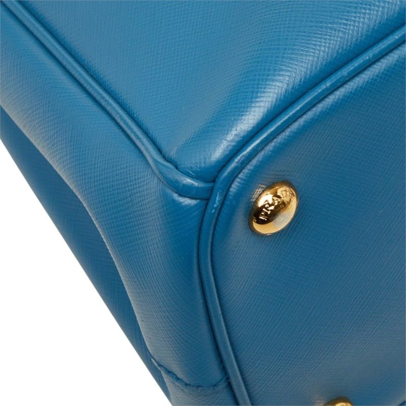 Prada Galleria 2-Way Shoulder Bag Blue Saffiano Leather — view 5