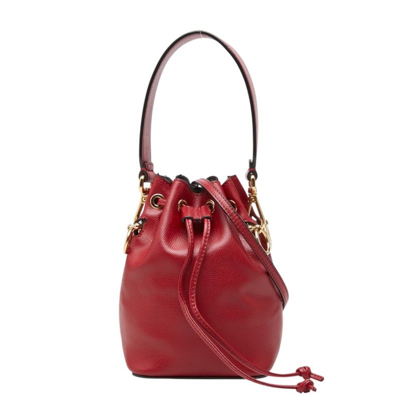 Fendi Mon Tresor Mini Shoulder Bag Red Leather