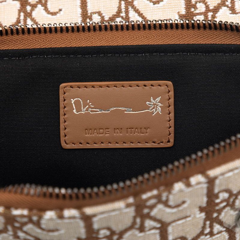 Dior Cactus Jack Travis Scott Saddle Arm Pouch Beige Brown Canvas Leather — view 5