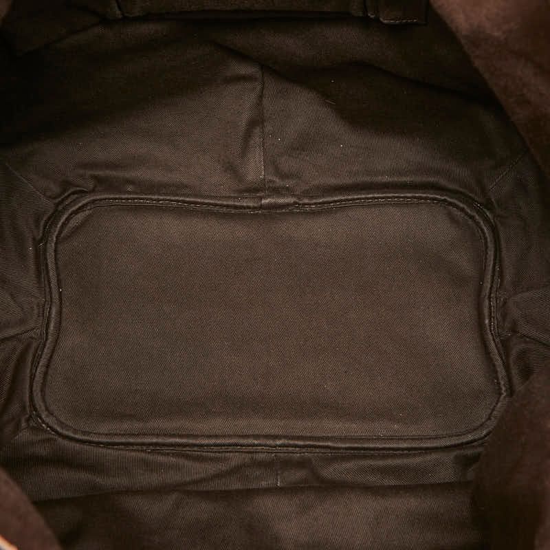Celine Macadam Bittersweet Croco Embossed Tote Bag Brown Chocolate Leather Suede — view 8