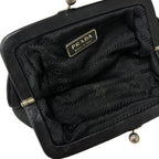 Prada Nylon Kiss Lock Pouch Coin Purse Black — view 7